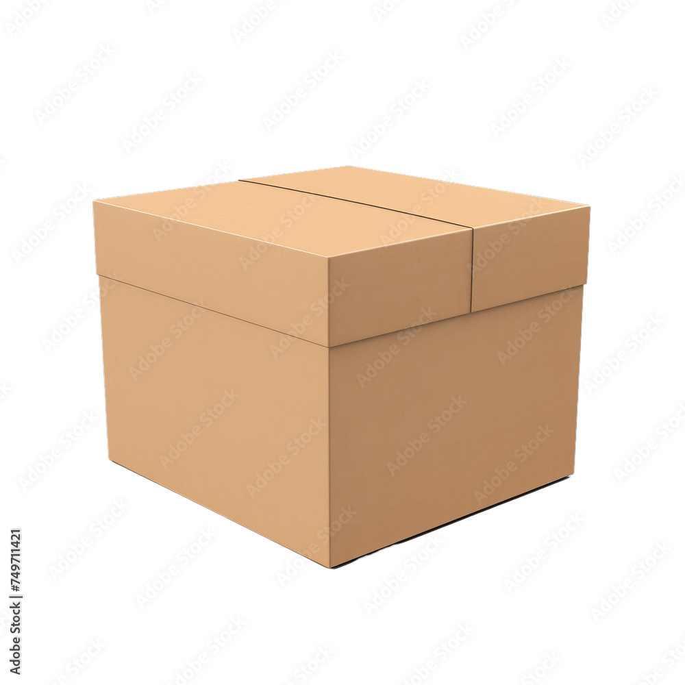 Blank cardboard gift box isolated on transparent background, png Blank cardboard gift box isolated on transparent background, png