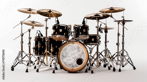 Professional Black Drum Set with Cymbals