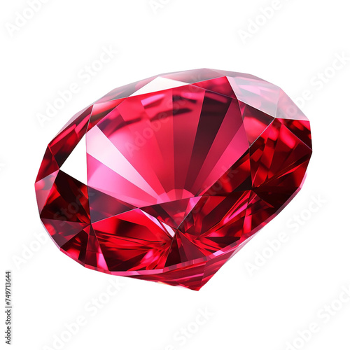 Magnificent Radiant Ruby isolated on white background 