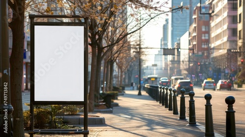 white blank advertising billboard. street mockup panel. digital lightbox poster ad banner board. bus shelter advertising