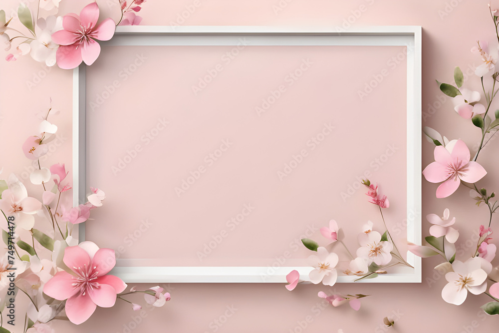 pink background with blossom