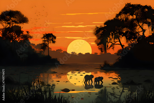 The Breathtaking Wilderness: A Sneaky Peek into The Lake Paradise of The Animal Kingdom at Dusk