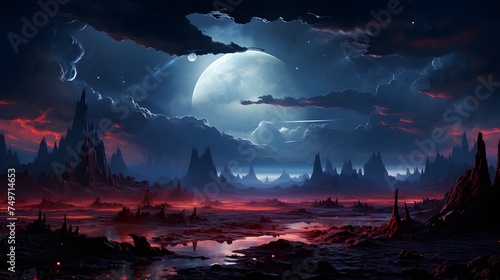 night sky over an alien desert