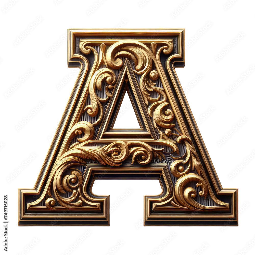 Isolated 3D Letter on a Clear PNG Canvas Generative AI Isolated 3D Letter on a Clear PNG Canvas Generative AI