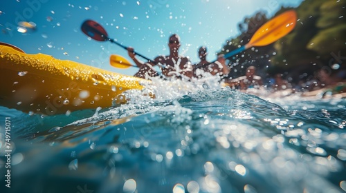 Dynamic Kayaking Adventure in Sunlit Waters © Sven