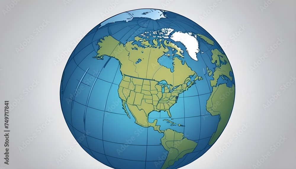 Abstract globe focusing on North America illustration. Abstract globe focusing on North America illustration.