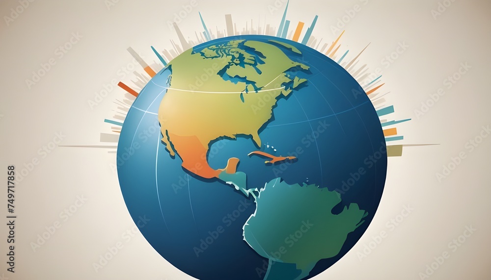 Abstract globe focusing on North America illustration. Abstract globe focusing on North America illustration.