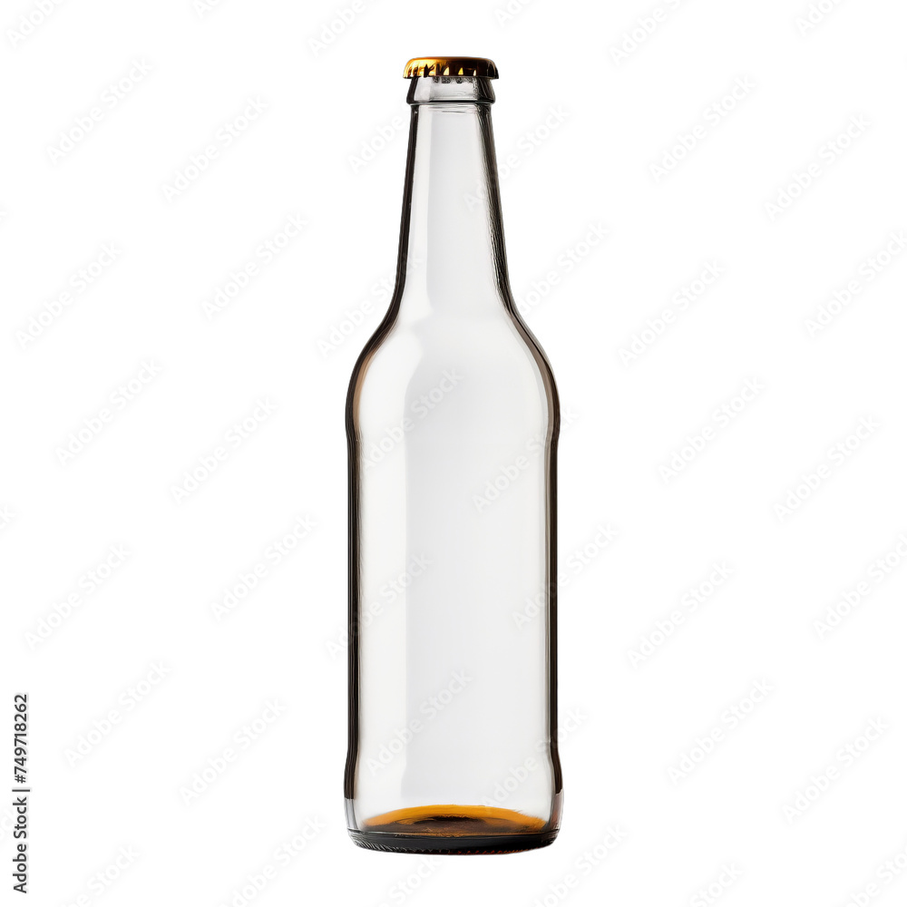 Blank glass beer bottle isolated on transparent background, png Blank glass beer bottle isolated on transparent background, png
