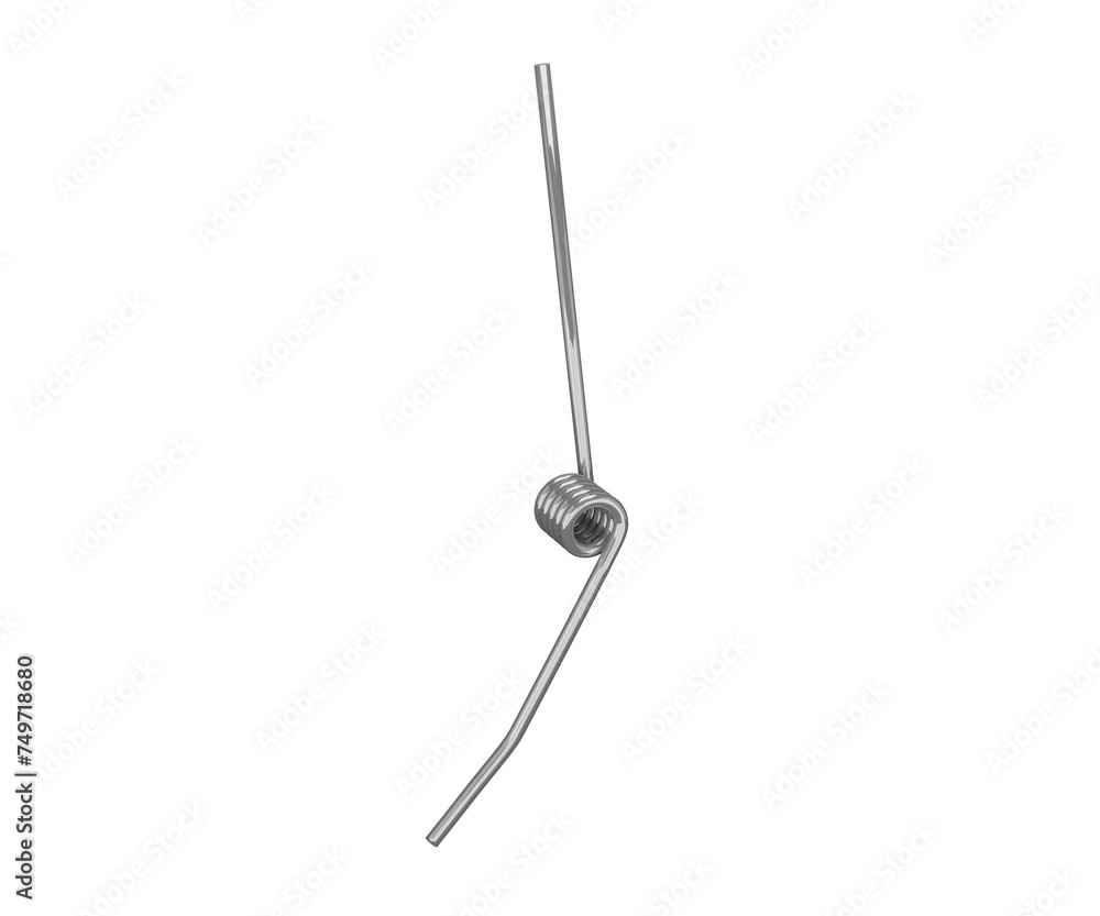 3d rendering metal torsion spring 3d rendering metal torsion spring