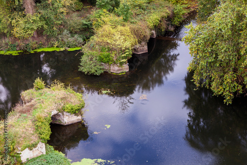 View from Warwick castle, looking over River Avon, England