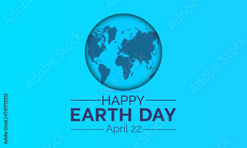 Earth Day Celebrated every year of April 22, Vector banner, flyer, poster and social medial template design.