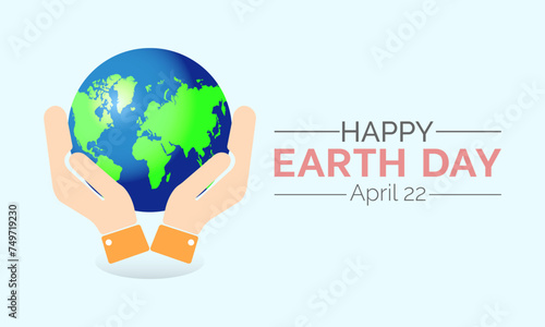 Earth Day Celebrated every year of April 22, Vector banner, flyer, poster and social medial template design.