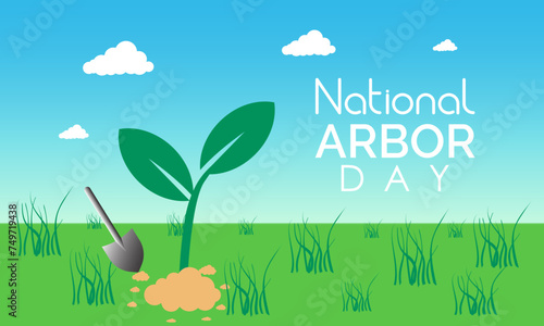National Arbor Day celebrated every year of April 26, Vector banner, flyer, poster and social medial template design.