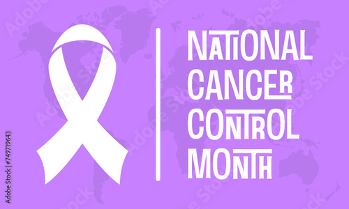 National Cancer Control Month Observed every year of April, Vector banner, flyer, poster and social medial template design.