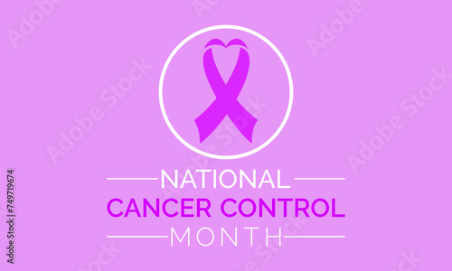 National Cancer Control Month Observed every year of April, Vector banner, flyer, poster and social medial template design.