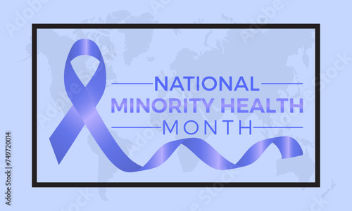 National Minority Health Month Observed every year of April, Vector banner, flyer, poster and social medial template design.