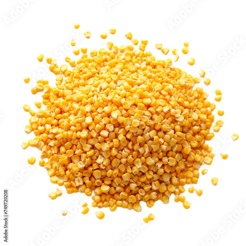 Fresh Samp Coarsely ground maize isolated on white background 
 photo