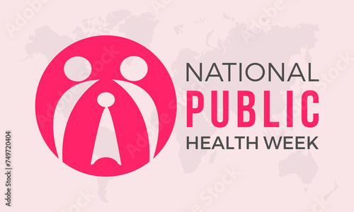 National Public Health Week Observed every year of April 1 to April 7, Vector banner, flyer, poster and social medial template design.