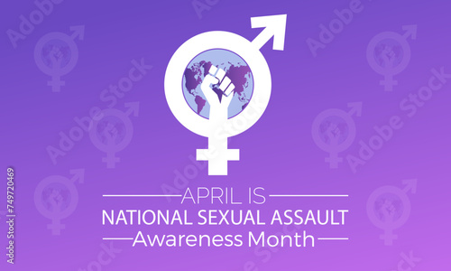 National Sexual Assault Awareness Month Observed every year of April, Vector banner, flyer, poster and social medial template design.