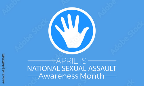 National Sexual Assault Awareness Month Observed every year of April, Vector banner, flyer, poster and social medial template design. © Rana