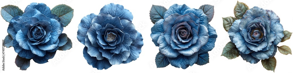 Blue rose flowers isolated on transparent background Stock Illustration ...