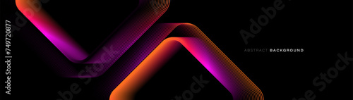 Abstract background with magenta and purple triangle lines. Modern minimal trendy shiny lines pattern horizontal. Vector illustration