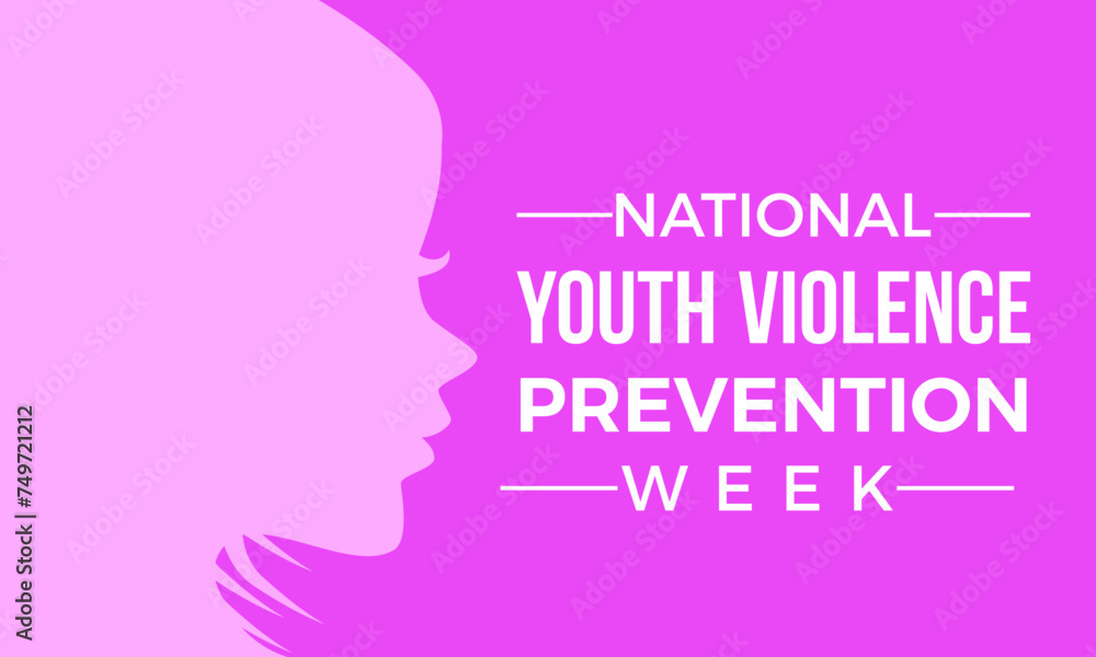 National Youth Violence Prevention Week Observed every year of April 22 to April 26, Vector banner, flyer, poster and social medial template design.