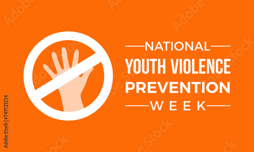 National Youth Violence Prevention Week Observed every year of April 22 to April 26, Vector banner, flyer, poster and social medial template design.