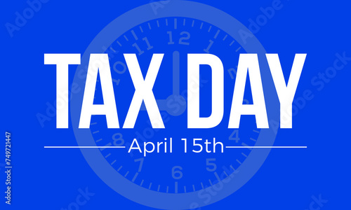 Tax Day celebrated every year of April 15th, Vector banner, flyer, poster and social medial template design.