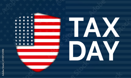 Tax Day celebrated every year of April 15th, Vector banner, flyer, poster and social medial template design.