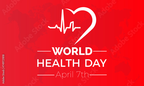 World Health Day Observed every year of April 7, Vector banner, flyer, poster and social medial template design.