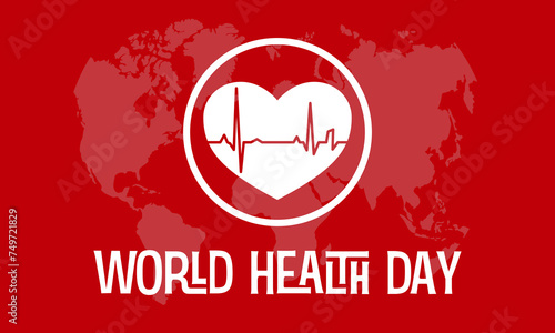 World Health Day Observed every year of April 7, Vector banner, flyer, poster and social medial template design.