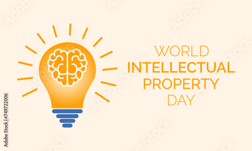 World Intellectual Property Day Observed every year of April 26, Vector banner, flyer, poster and social medial template design.