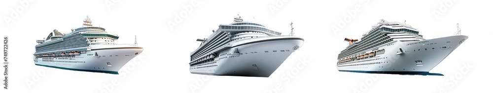 Collection of PNG. Cruise ship isolated on a transparent background.