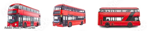 Collection of PNG. Double decker bus isolated on a transparent background. photo