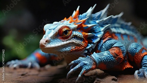 amazing lizard that changes different colors © Sm studio 