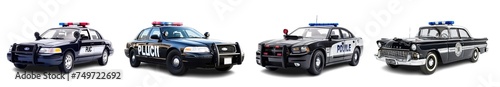 Collection of PNG. Police car isolated on a transparent background.