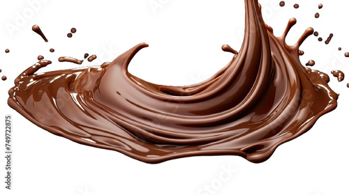 Collection of PNG. Melted dark chocolate flow isolated on a transparent background.