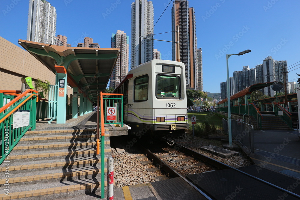 Obraz premium 香港の軽鉄の駅