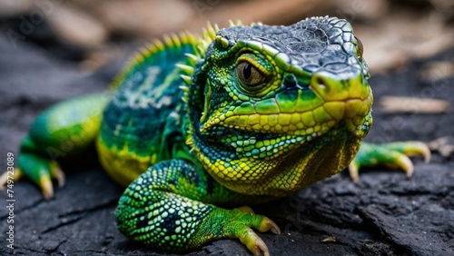 amazing lizard that changes different colors © Sm studio 