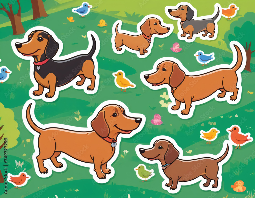 Naklejka premium dog , dachshund