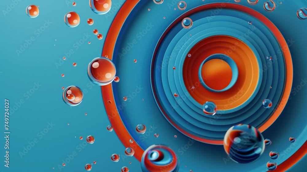 Fototapeta premium Circle water drops and circle bubbles For marketing and advertising companies.