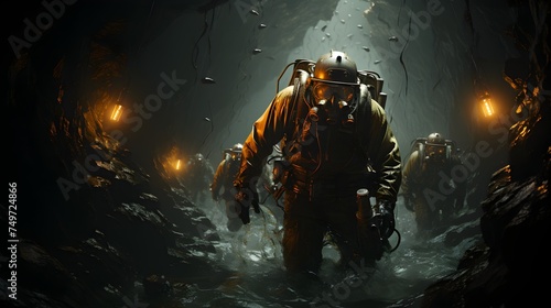 scary and animated images of cave divers