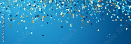 On blue background confetti,banner