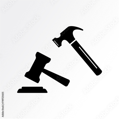 Hammers on white background. Hammers icons set. Vector illustration