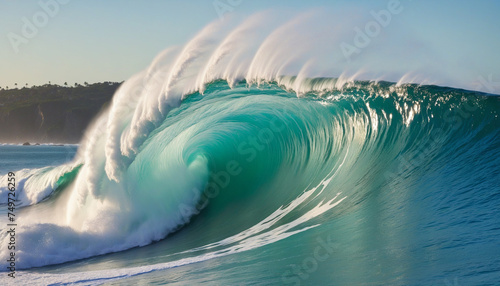 Huge wave breaking in the ocean 3d sea wave © Fukurou