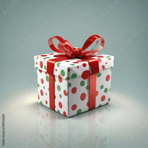 Christmas decoration gift box red, green dots box