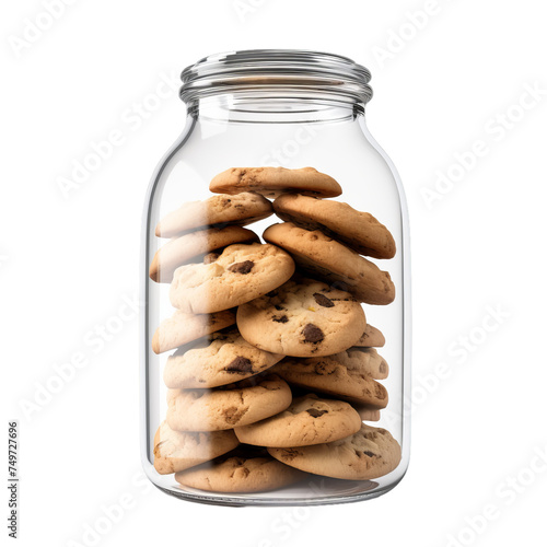A blank glass cookie jar isolated on transparent background, png