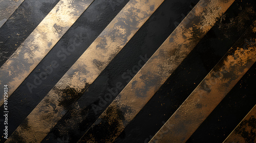 diagonal highlight streaks on the black and gold seamless texture. generative ai  © Malaika