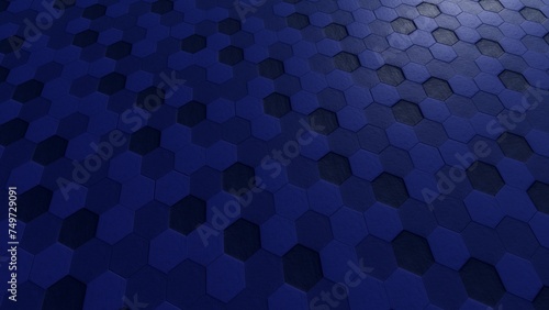 Hexagonal random pattern gradient blue for interior wallpaper background or cover